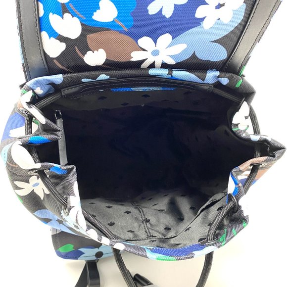 Kate Spade Flat Backpack Carley Bloom Multi Blue W - Picture 8 of 11